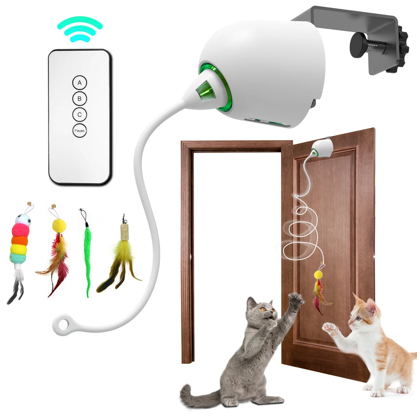 INKZOO Interactive Feather Cat Toy – Best Automatic Chaser