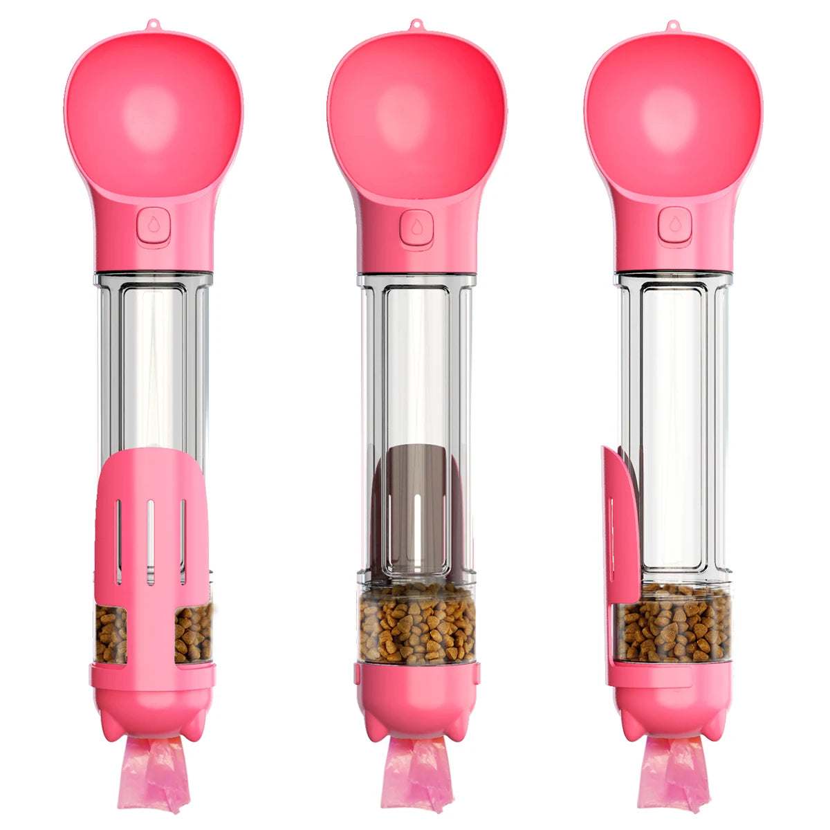Multifunctional Pet Travel Bottle - Water, Food & Poop Bag Dispenser ๐พ
