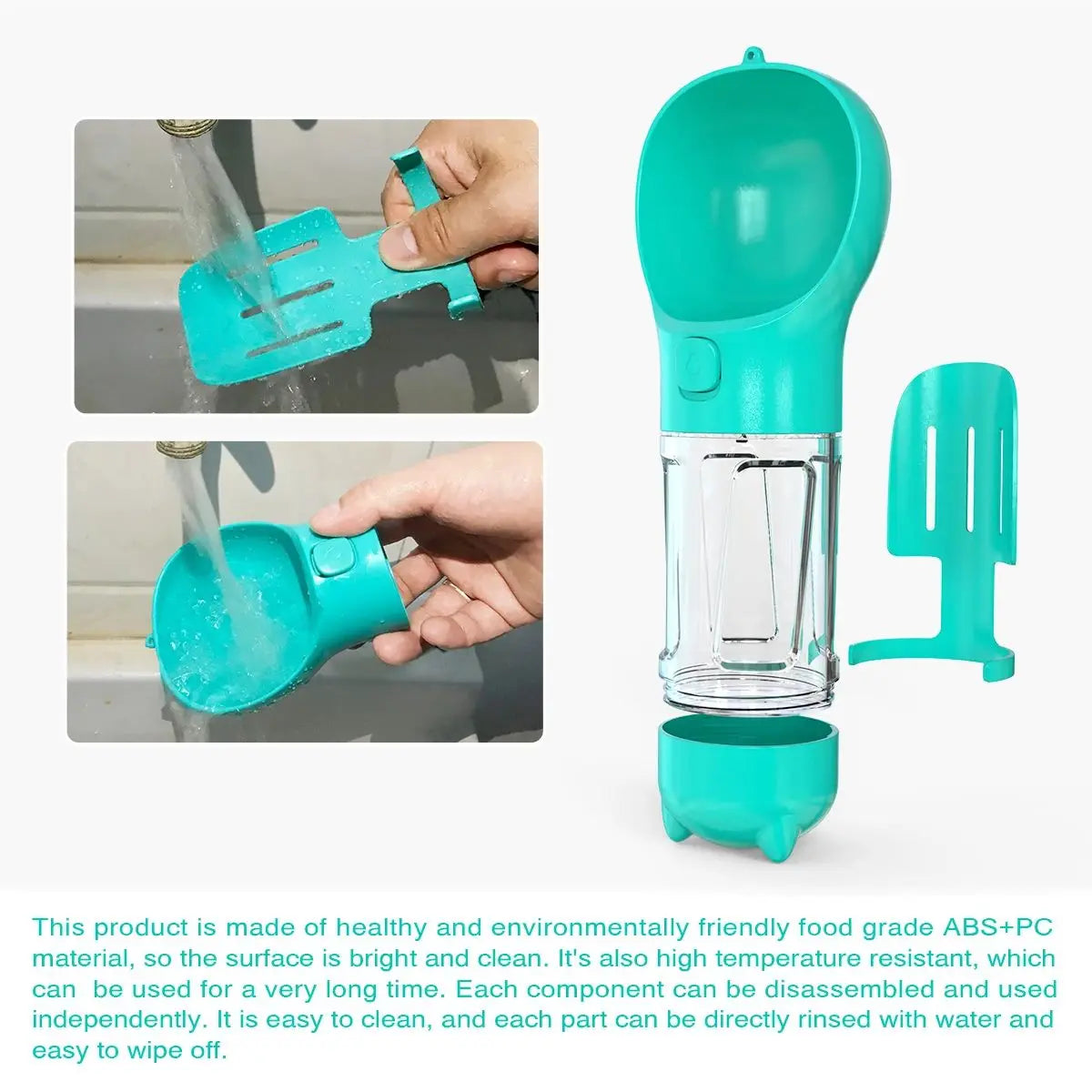 Multifunctional Pet Travel Bottle - Water, Food & Poop Bag Dispenser ๐พ