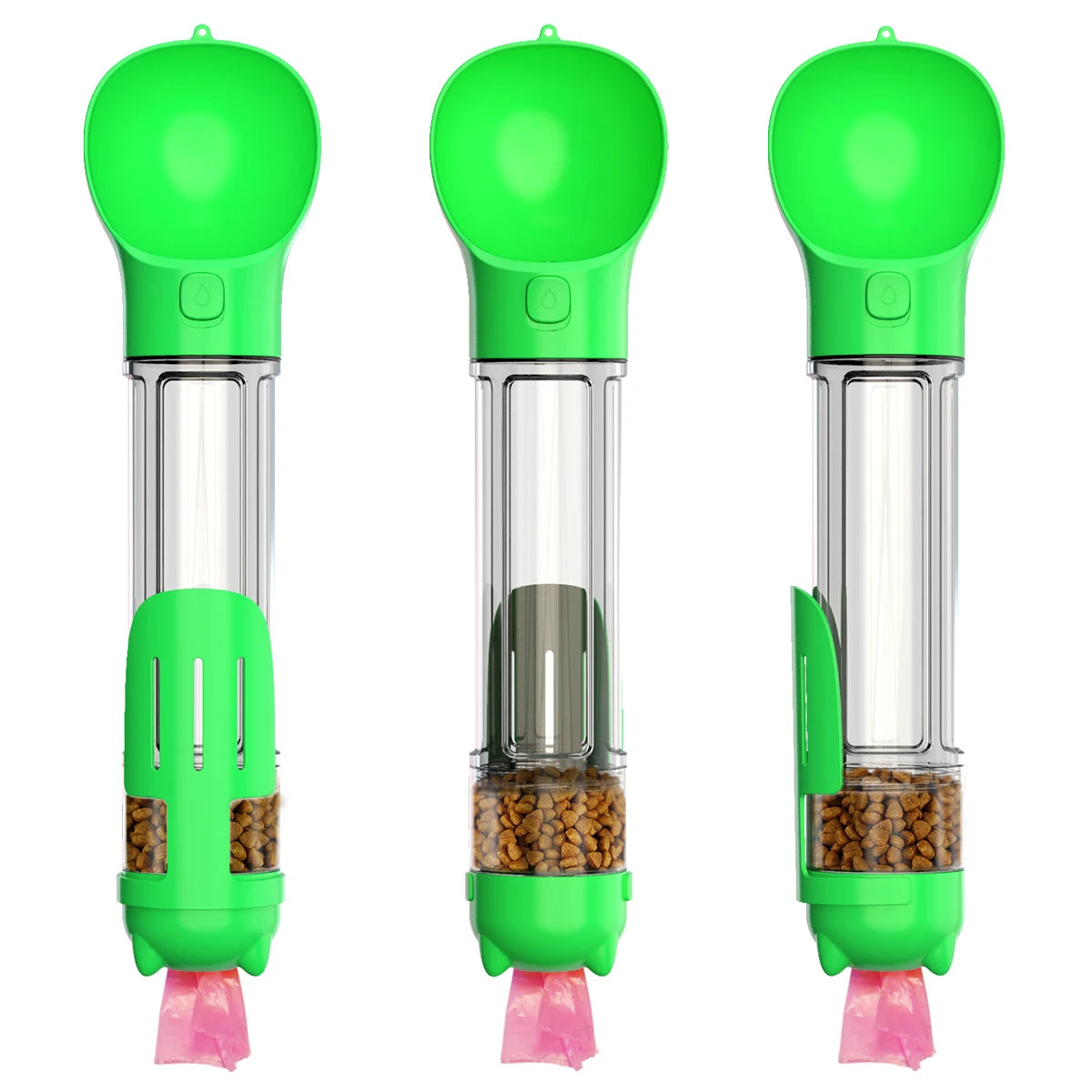 Multifunctional Pet Travel Bottle - Water, Food & Poop Bag Dispenser ๐พ