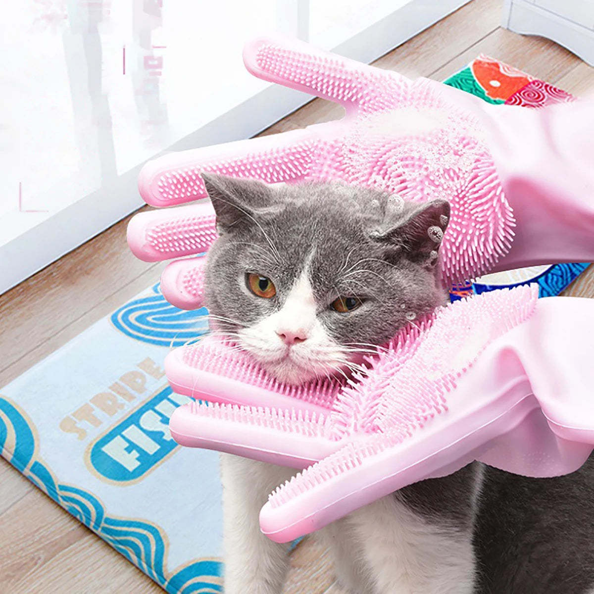 Silicone Pet Grooming Gloves – Best Dog & Cat Deshedding Mitts