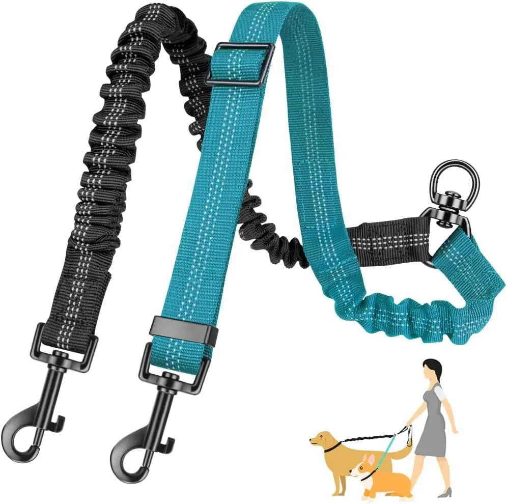 π Dual Dog Leash with Shock Absorber β Double the Fun, Double the Control! πΎ