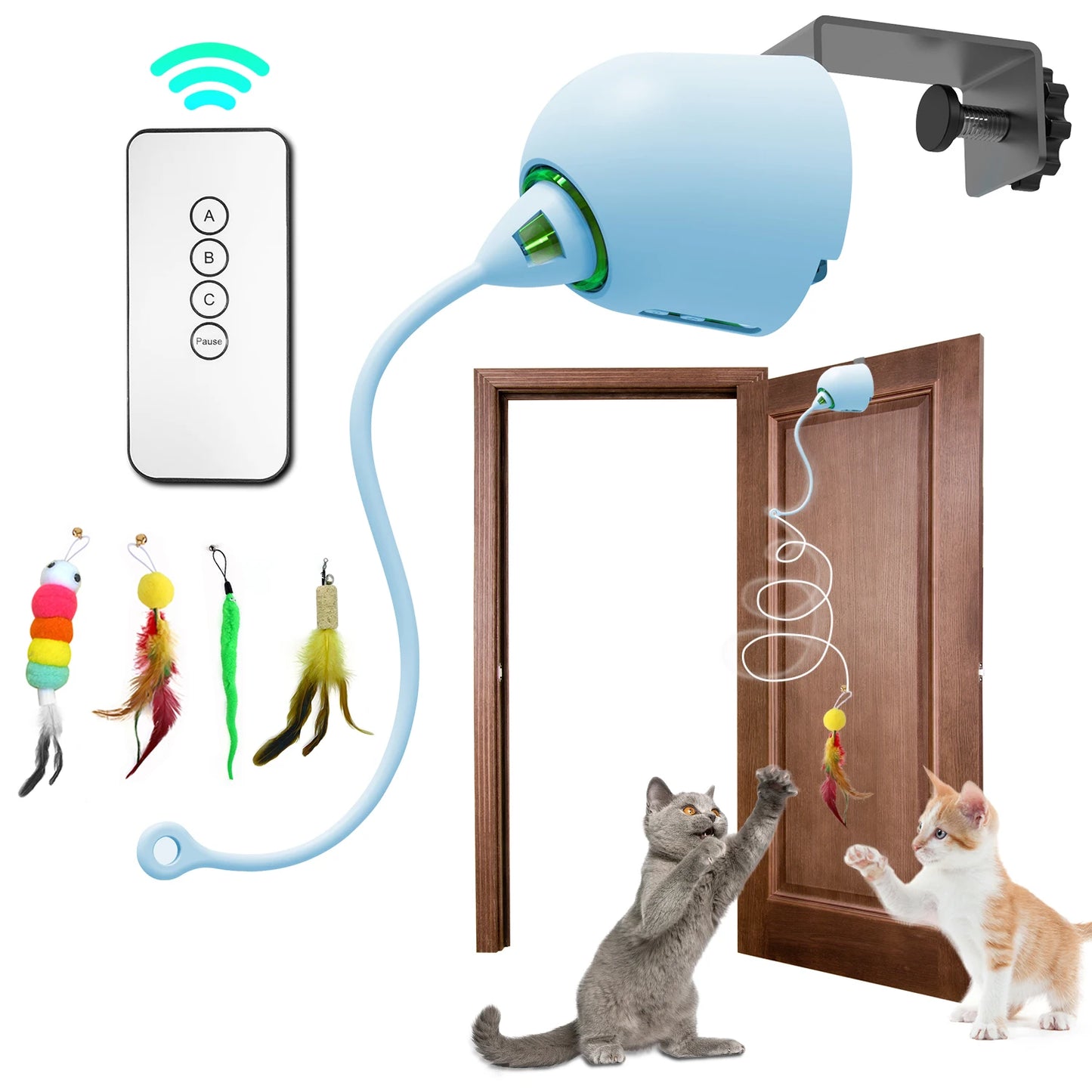 INKZOO Interactive Feather Cat Toy – Best Automatic Chaser