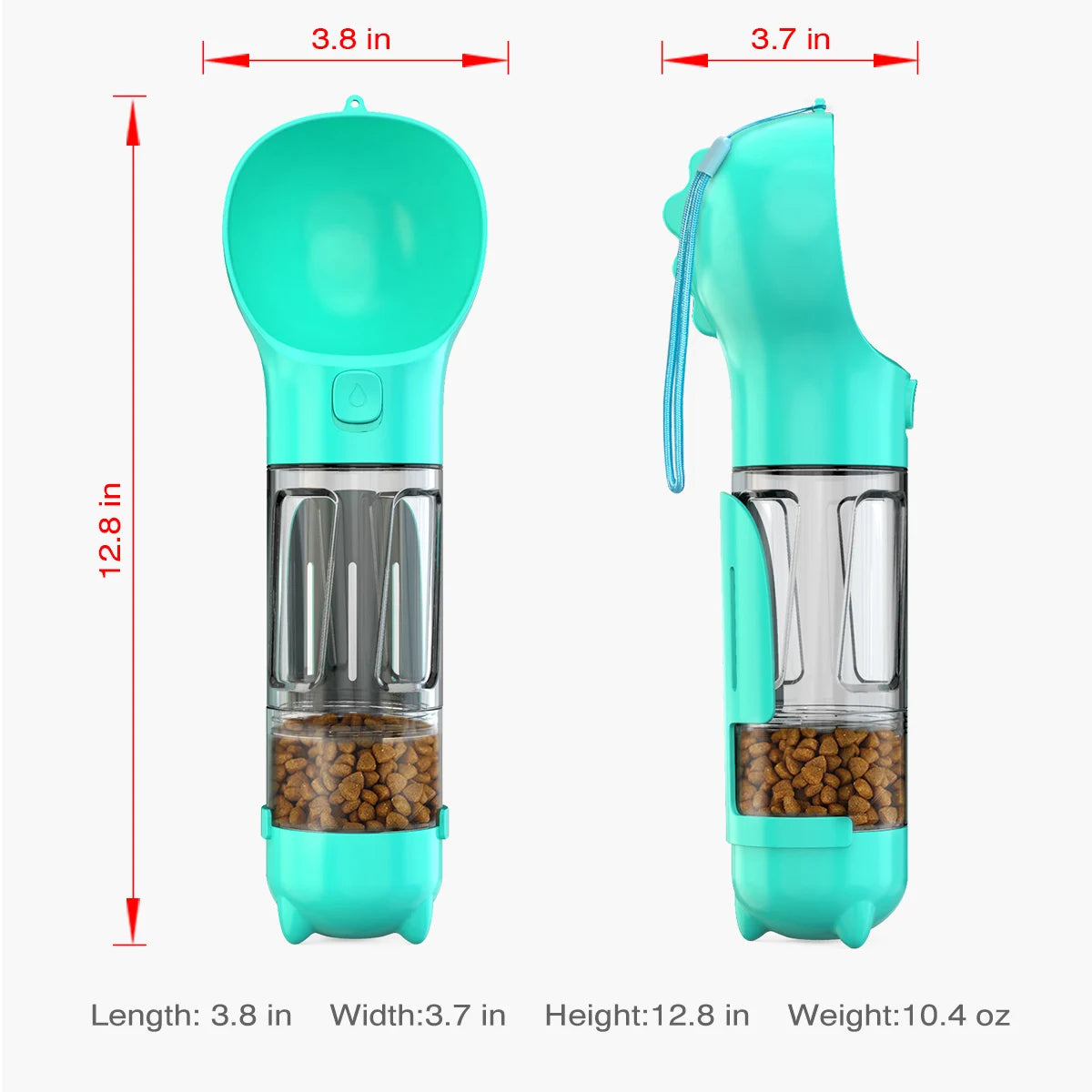Multifunctional Pet Travel Bottle - Water, Food & Poop Bag Dispenser ๐พ