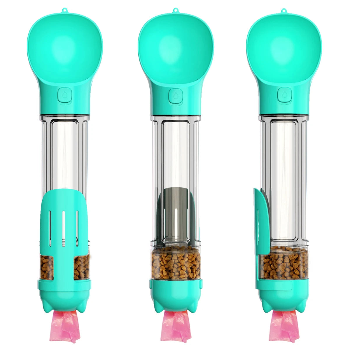 Multifunctional Pet Travel Bottle - Water, Food & Poop Bag Dispenser ๐พ