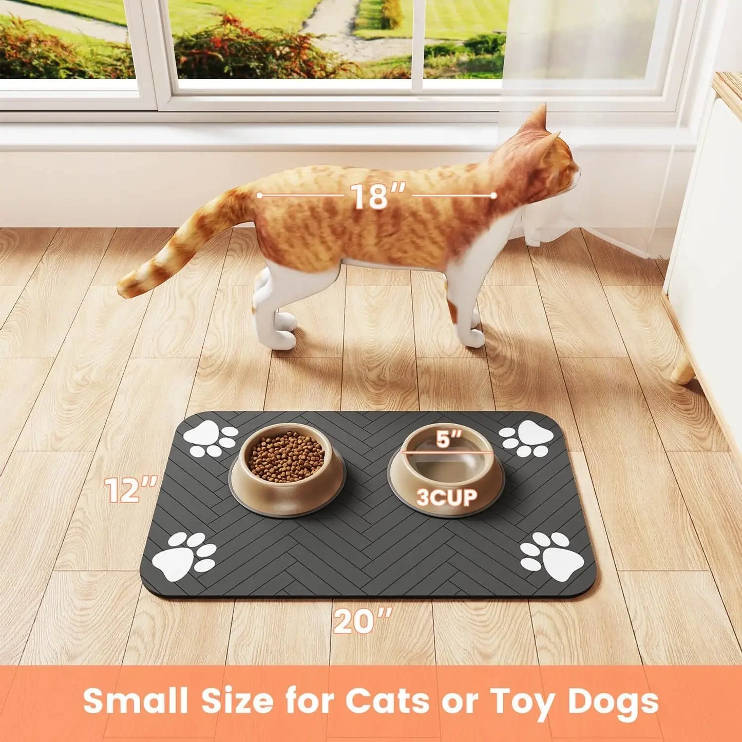 🚀 Absorbent & Non-Slip Pet Feeding Mat – Waterproof for Dogs & Cats 🐾