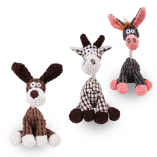 Animal Squeaky Plush Dog Toy