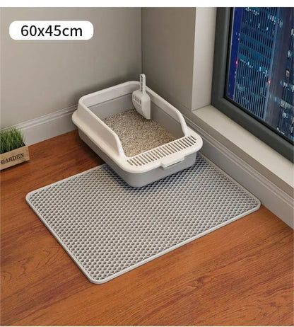 🧼 Kitty Clean Zone ! Cat Litter Mat - Washable, Non-Slip & Honeycomb Design 🐾