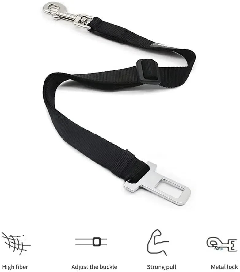 Buy Adjustable Dog Car Seat Belt – Best Pet Safety Harness, Cruise with Confidence! 🐾