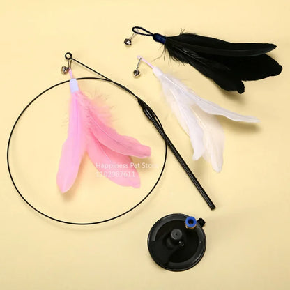 Interactive Cat Feather Teaser Wand 🎉🐾