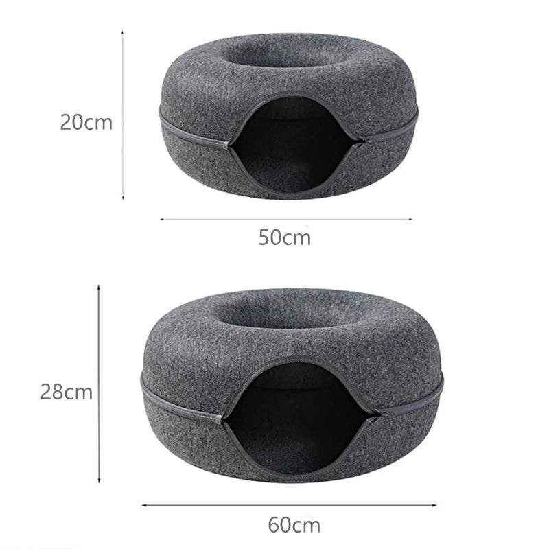 Double Cat Tunnel Bed & Donut Nest – Best Cozy Play Space