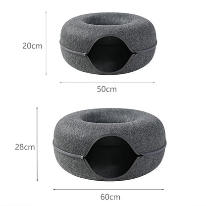 Double Cat Tunnel Bed & Donut Nest – Best Cozy Play Space