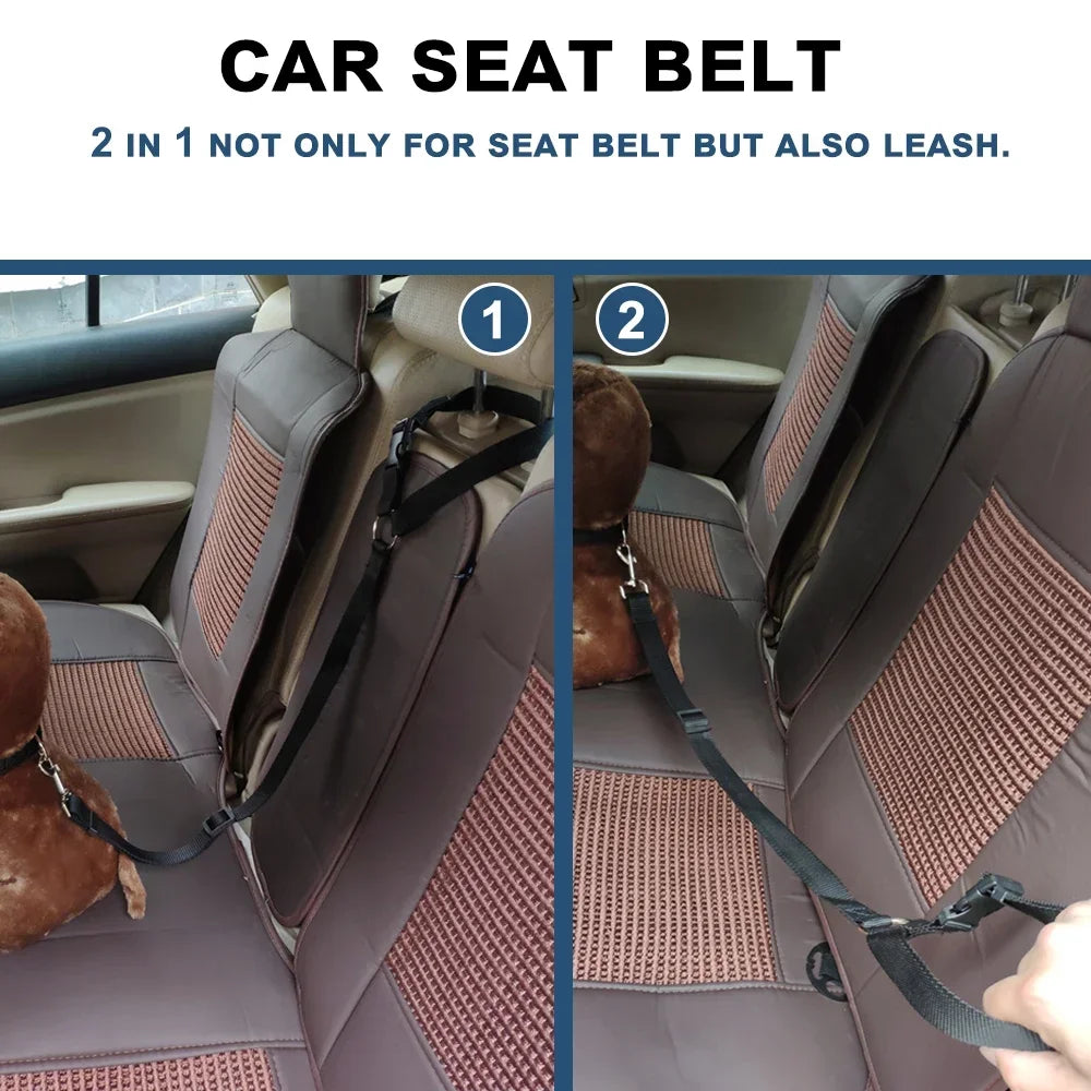 Adjustable Dog Seat Belt & Leash – Pet Car Restraint Harness for Safe Travel 🚗🐾