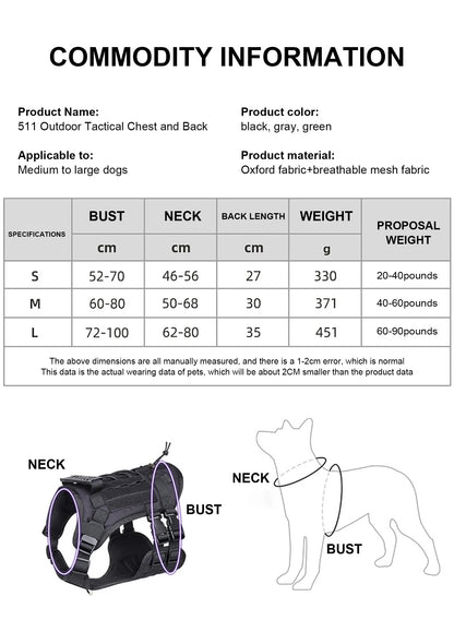 🎖️ Waterproof Tactical Dog Harness – Best Military Vest 🐾
