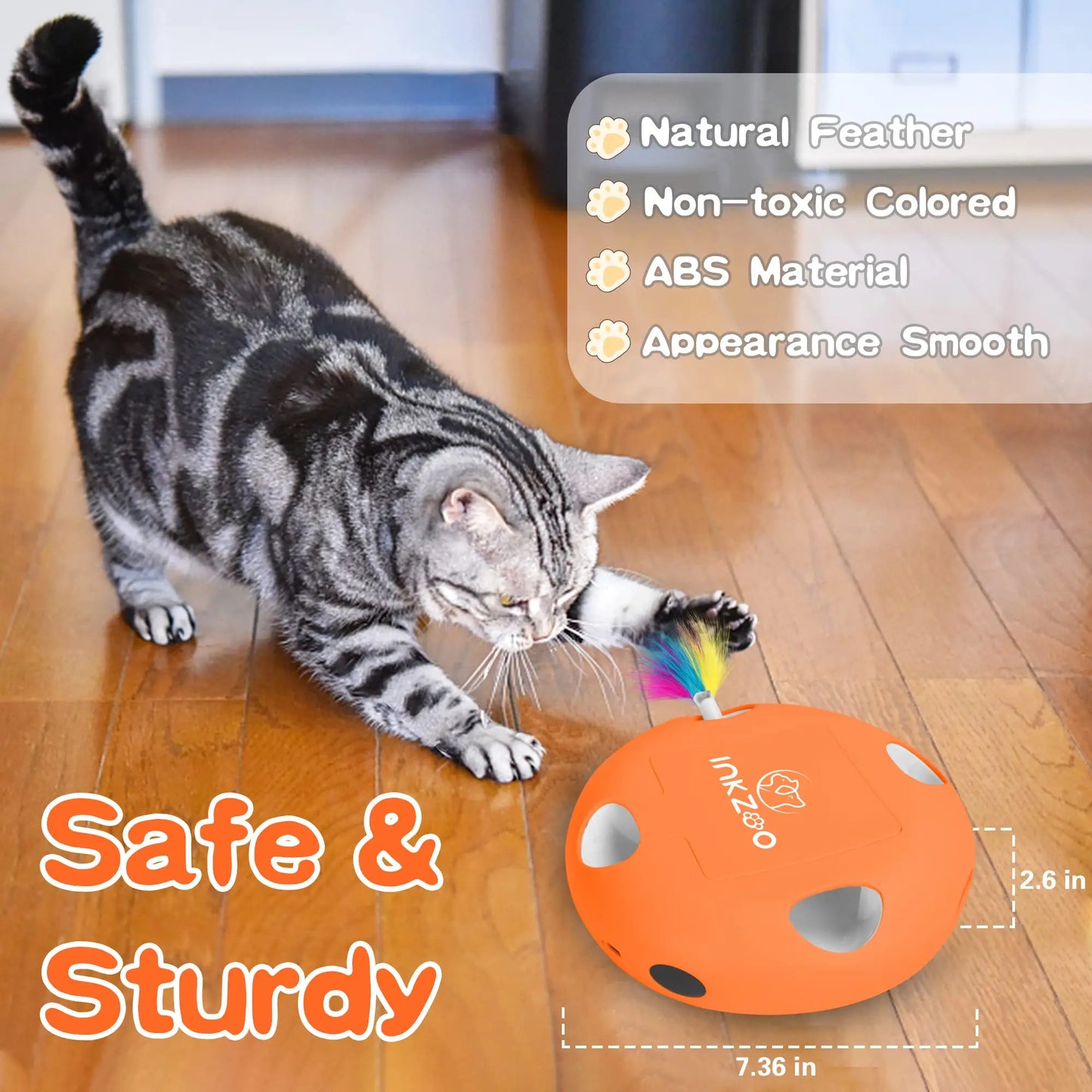 INKZOO Interactive Feather Cat Toy – Best Automatic Chaser