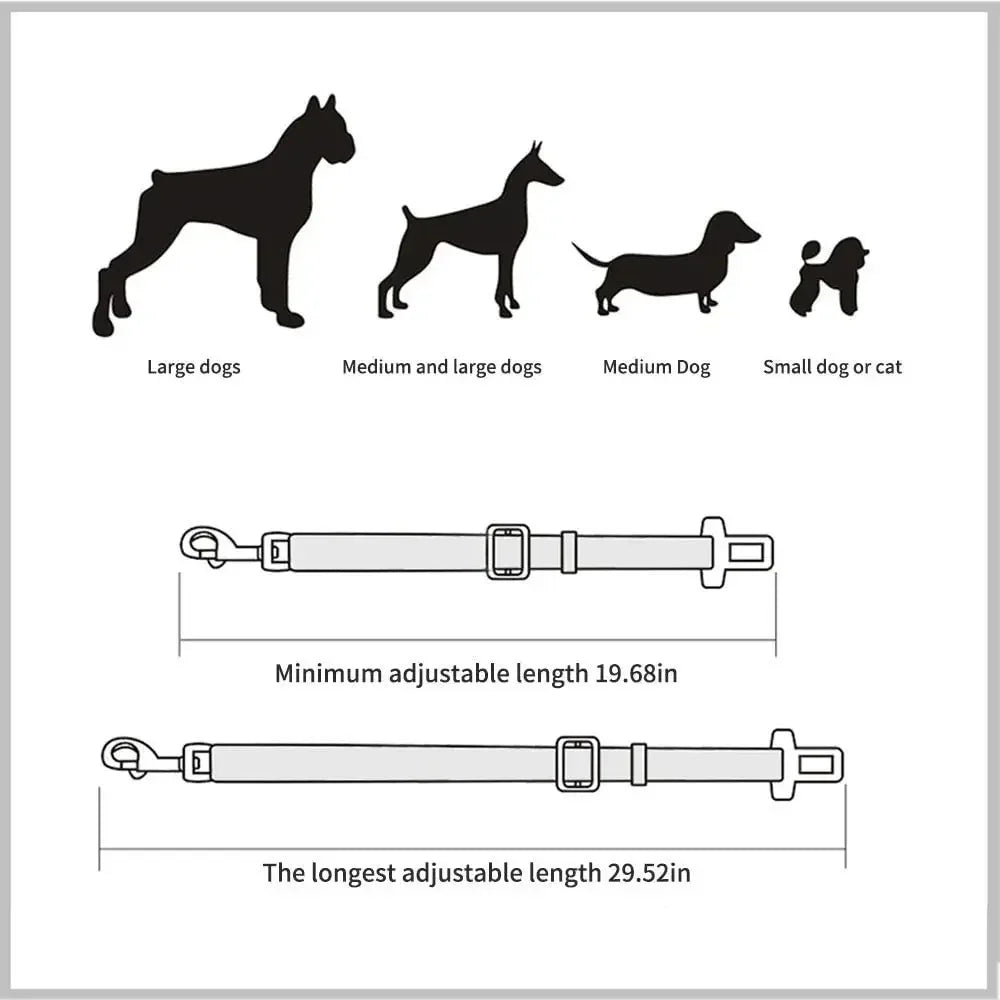 Buy Adjustable Dog Car Seat Belt – Best Pet Safety Harness, Cruise with Confidence! 🐾