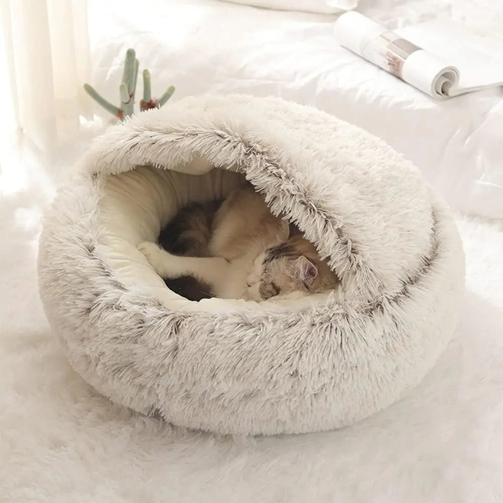 Plush Pet Bed – Best Cozy Cave Bed for Small Dogs and Cats 🐾😺🐶