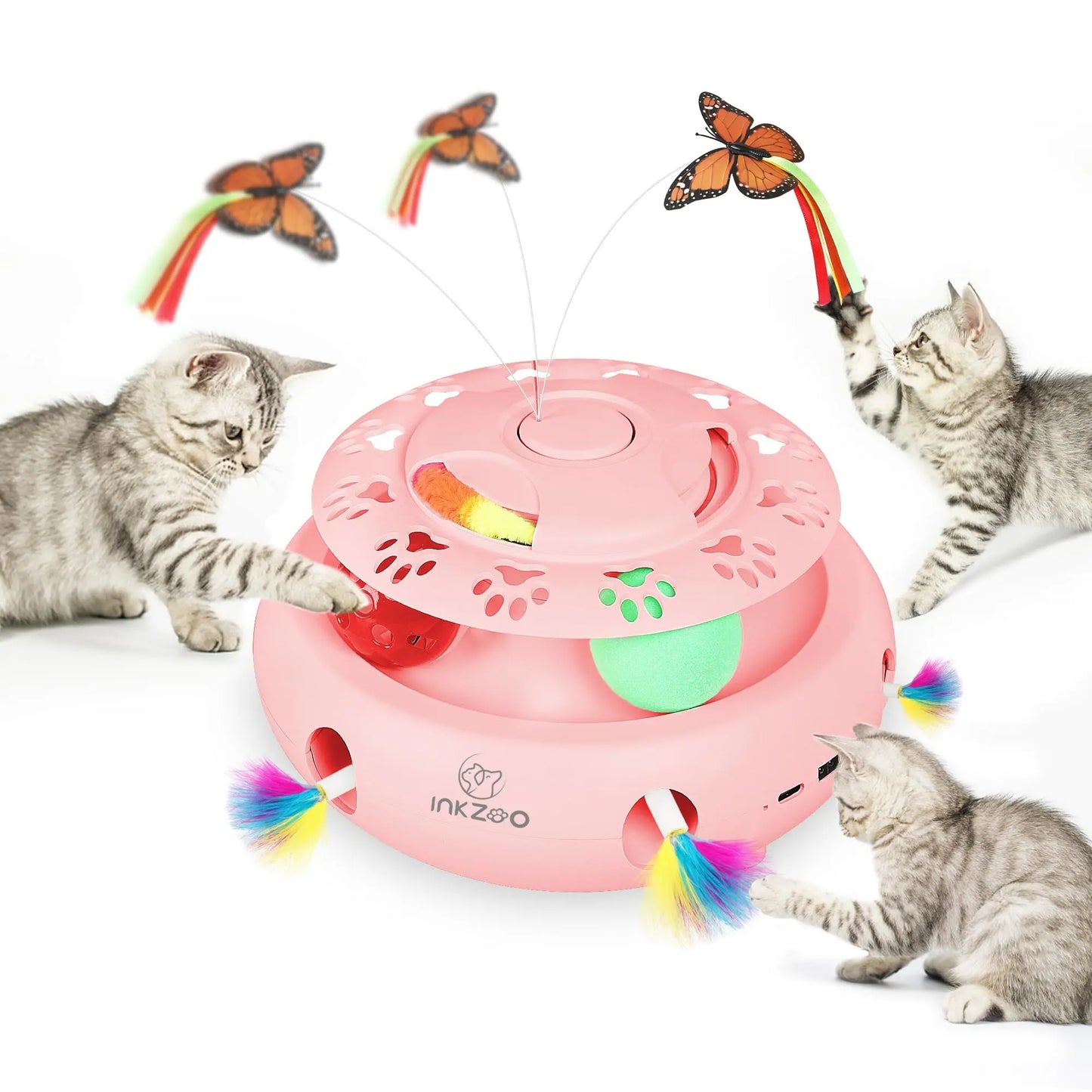 INKZOO Interactive Feather Cat Toy – Best Automatic Chaser