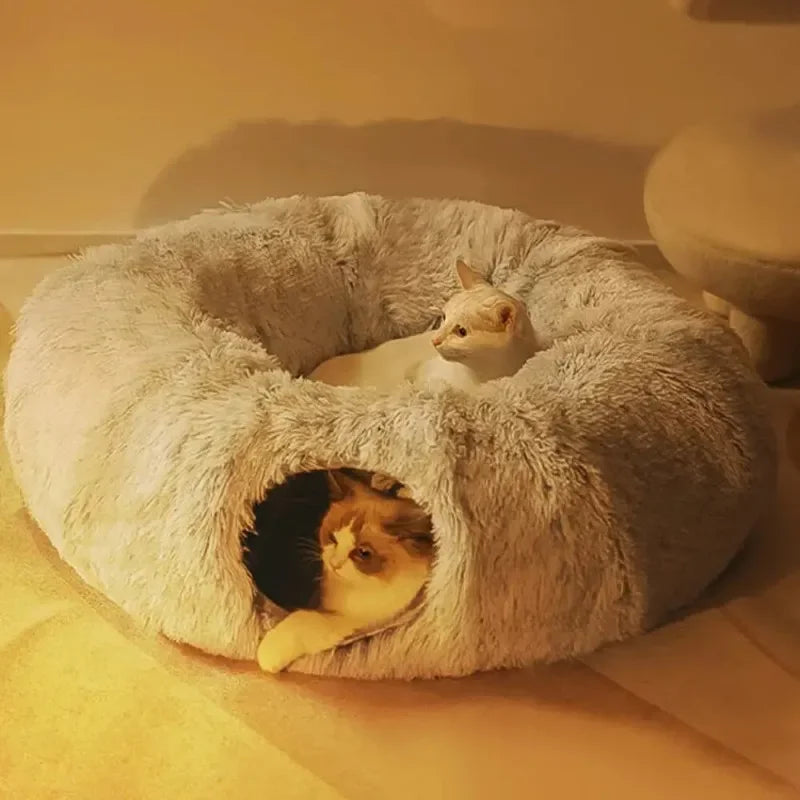 Fluffy Tunnel Cat Bed: Best Cozy Play Space for Indoor Cats! 😺✨
