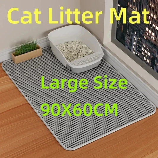 🧼 Kitty Clean Zone ! Cat Litter Mat - Washable, Non-Slip & Honeycomb Design 🐾