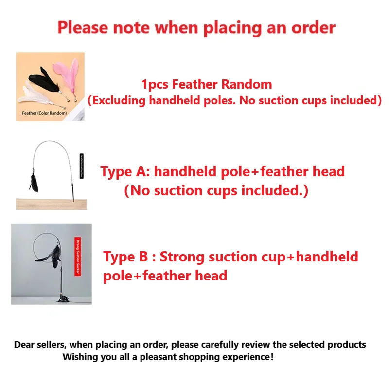 Interactive Cat Feather Teaser Wand 🎉🐾