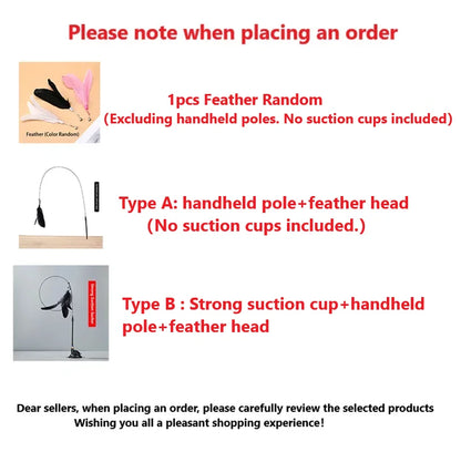 Interactive Cat Feather Teaser Wand 🎉🐾