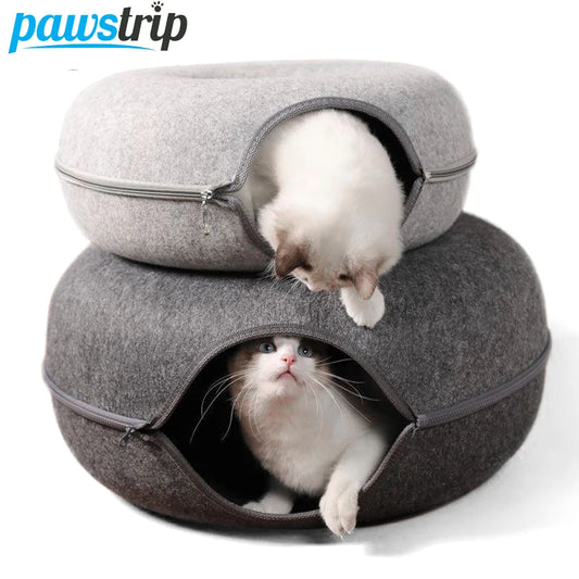Double Cat Tunnel Bed & Donut Nest – Best Cozy Play Space