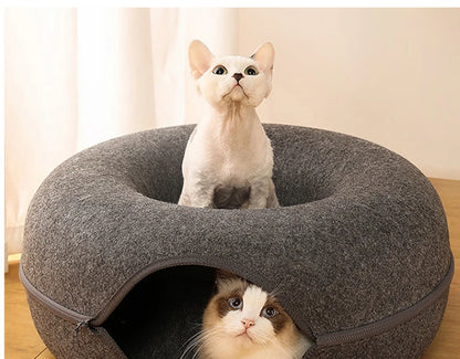 Double Cat Tunnel Bed & Donut Nest – Best Cozy Play Space