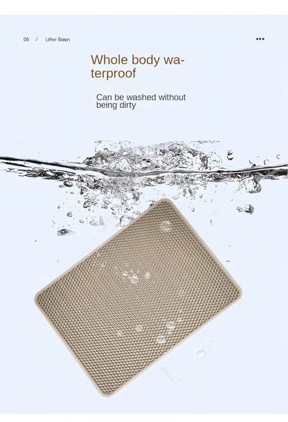 🧼 Kitty Clean Zone ! Cat Litter Mat - Washable, Non-Slip & Honeycomb Design 🐾