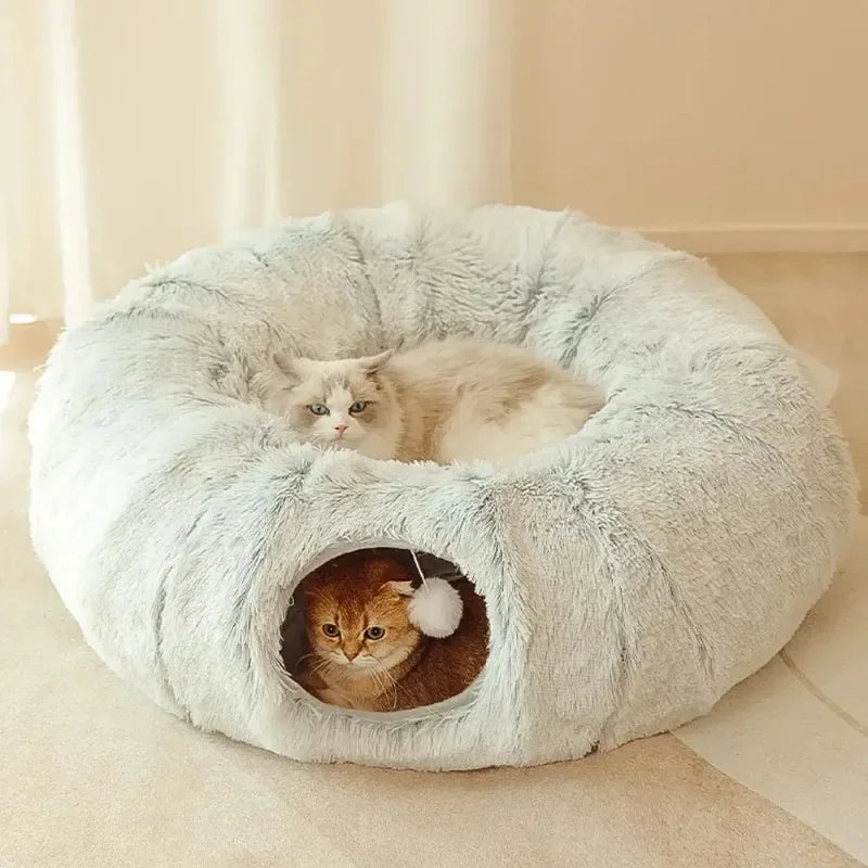 Fluffy Tunnel Cat Bed: Best Cozy Play Space for Indoor Cats! 😺✨