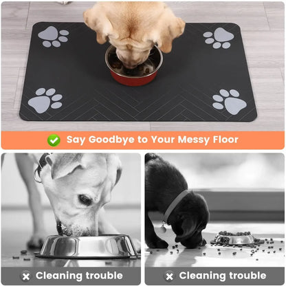 🚀 Absorbent & Non-Slip Pet Feeding Mat – Waterproof for Dogs & Cats 🐾