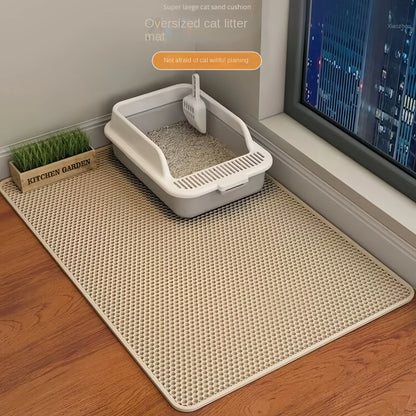 🧼 Kitty Clean Zone ! Cat Litter Mat - Washable, Non-Slip & Honeycomb Design 🐾