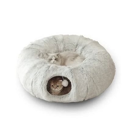 Fluffy Tunnel Cat Bed: Best Cozy Play Space for Indoor Cats! 😺✨