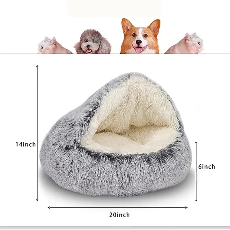 Plush Pet Bed – Best Cozy Cave Bed for Small Dogs and Cats 🐾😺🐶