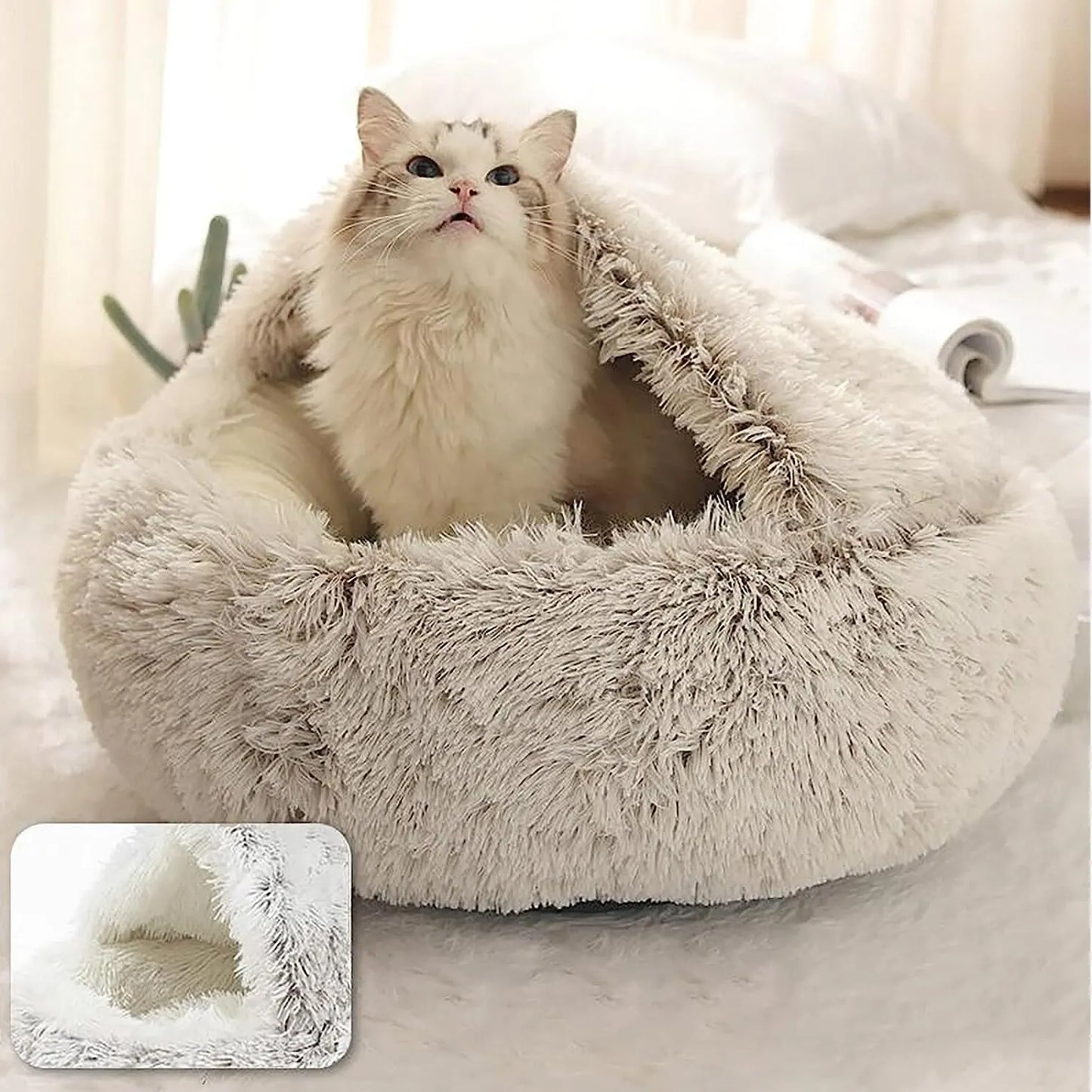 Plush Pet Bed – Best Cozy Cave Bed for Small Dogs and Cats 🐾😺🐶