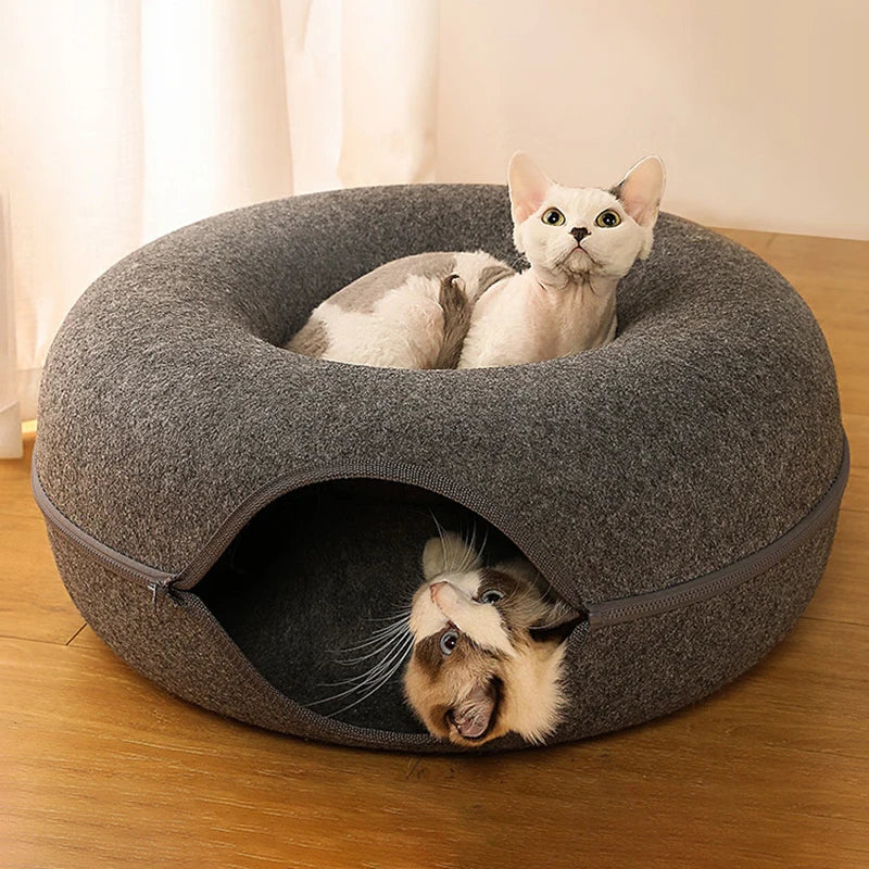 Double Cat Tunnel Bed & Donut Nest – Best Cozy Play Space