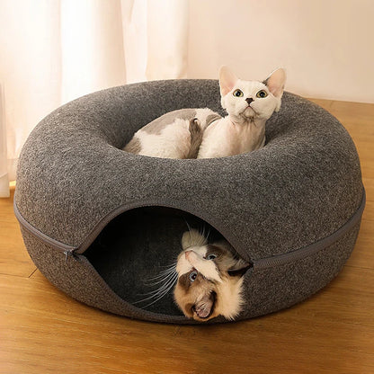 Double Cat Tunnel Bed & Donut Nest – Best Cozy Play Space