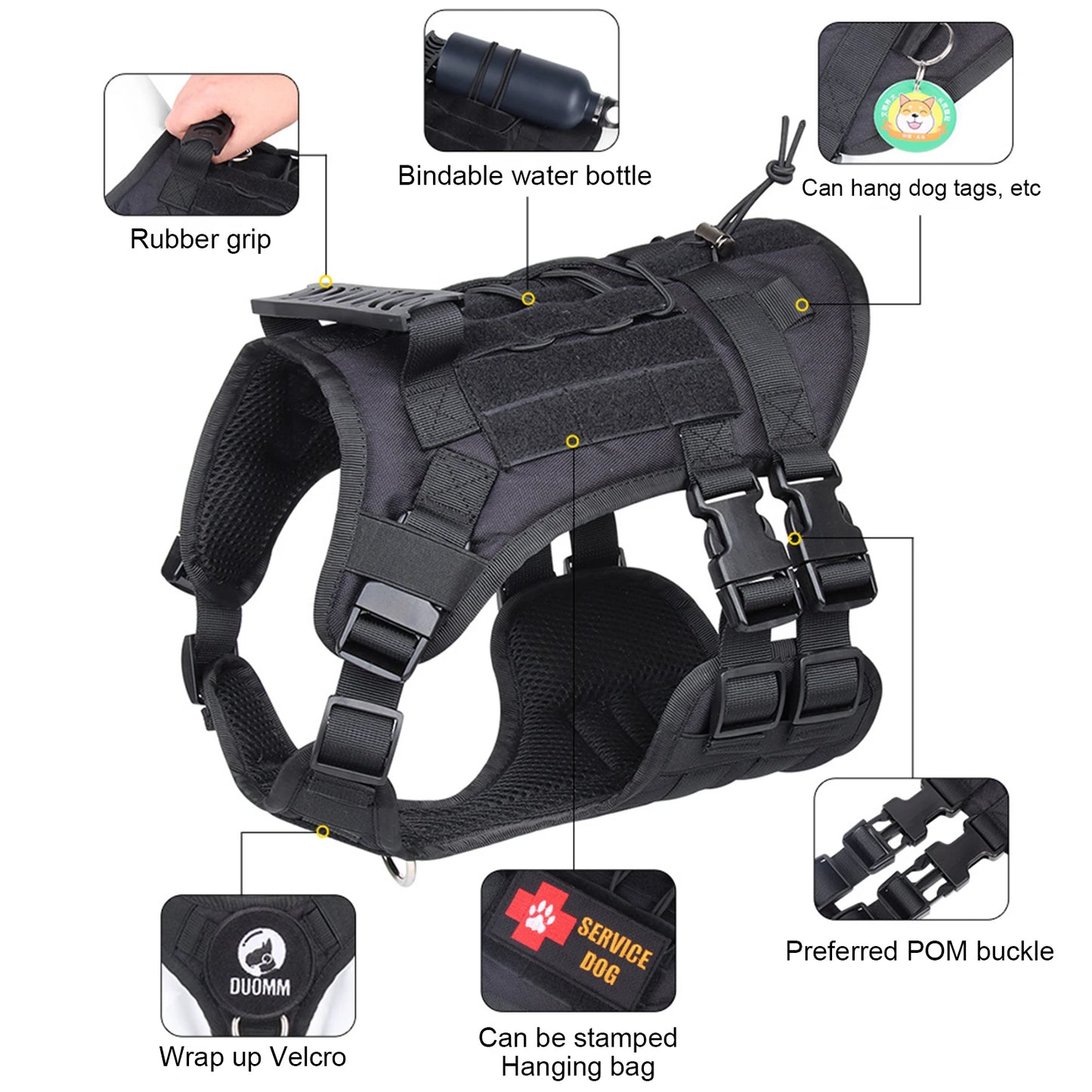 🎖️ Waterproof Tactical Dog Harness – Best Military Vest 🐾