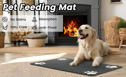 🚀 Absorbent & Non-Slip Pet Feeding Mat – Waterproof for Dogs & Cats 🐾