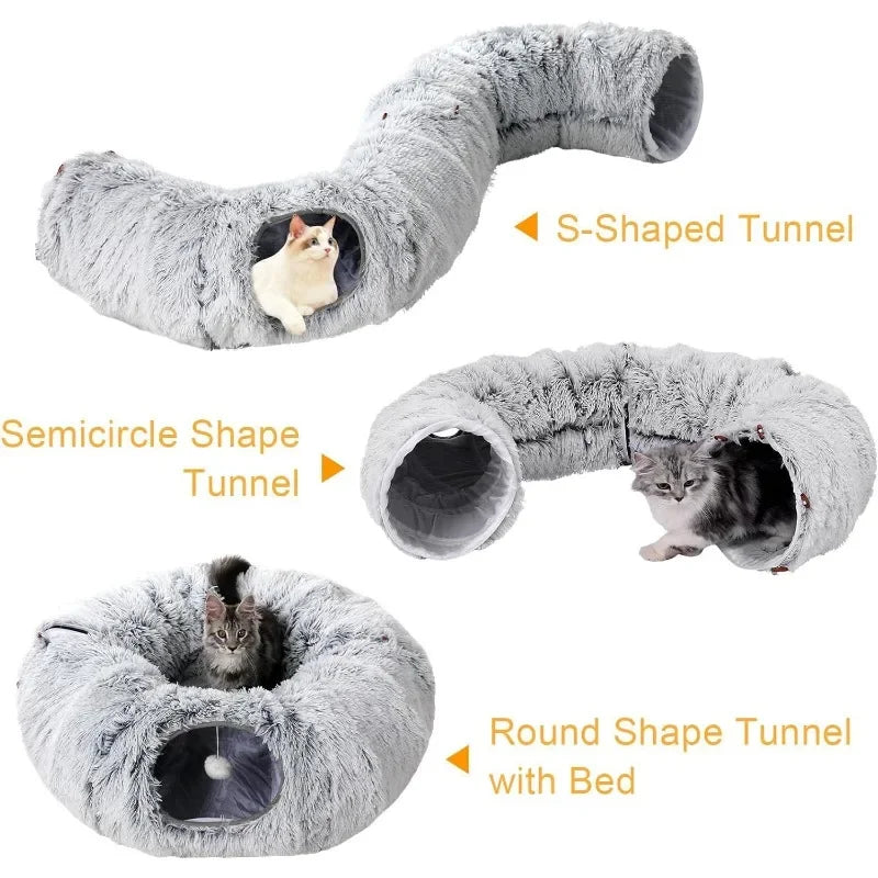 Fluffy Tunnel Cat Bed: Best Cozy Play Space for Indoor Cats! 😺✨