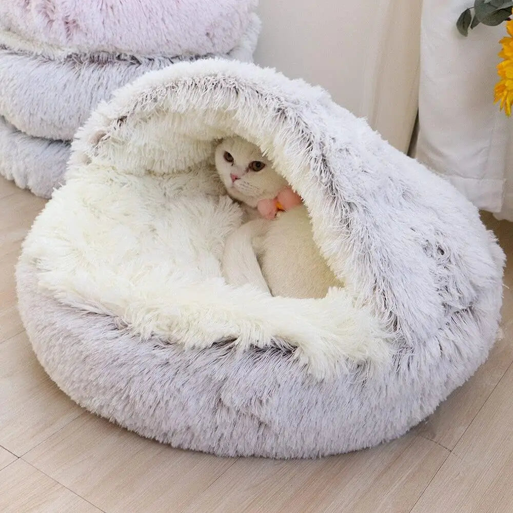 Plush Pet Bed – Best Cozy Cave Bed for Small Dogs and Cats 🐾😺🐶