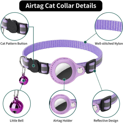 AirTag Cat Collar – Best Reflective GPS Tracker with Breakaway Safety 😺✨