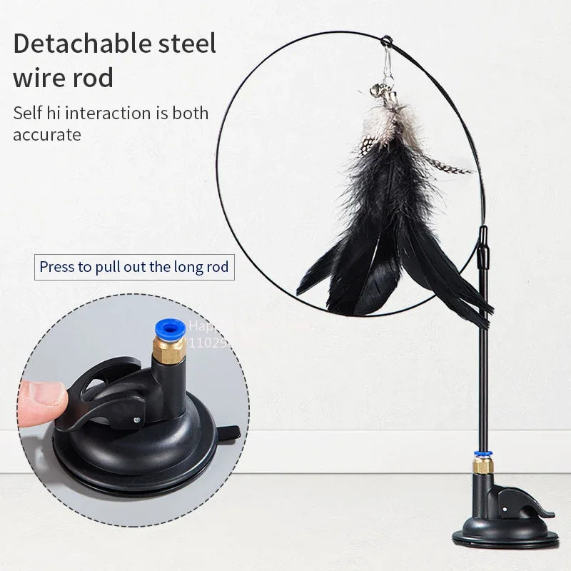 Interactive Cat Feather Teaser Wand 🎉🐾
