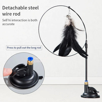 Interactive Cat Feather Teaser Wand 🎉🐾