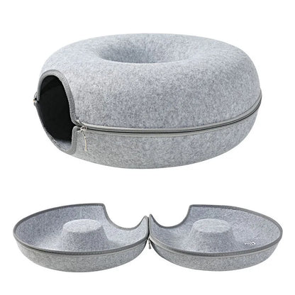 Double Cat Tunnel Bed & Donut Nest – Best Cozy Play Space