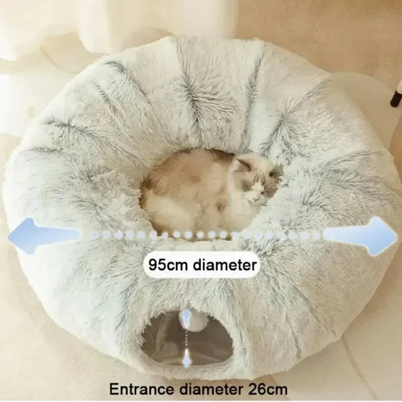 Fluffy Tunnel Cat Bed: Best Cozy Play Space for Indoor Cats! 😺✨