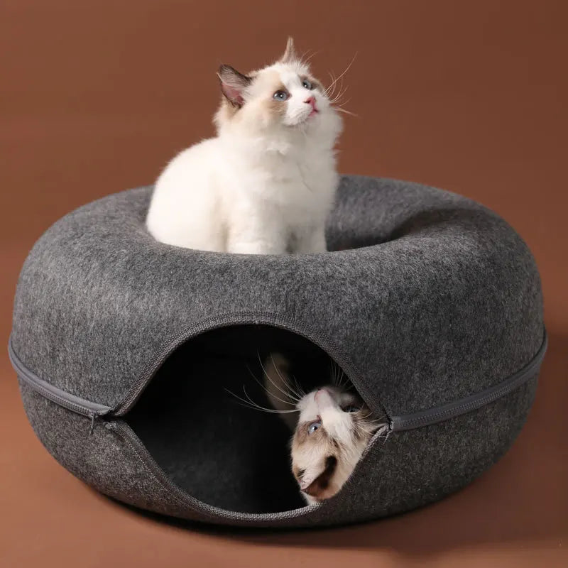 Double Cat Tunnel Bed & Donut Nest – Best Cozy Play Space