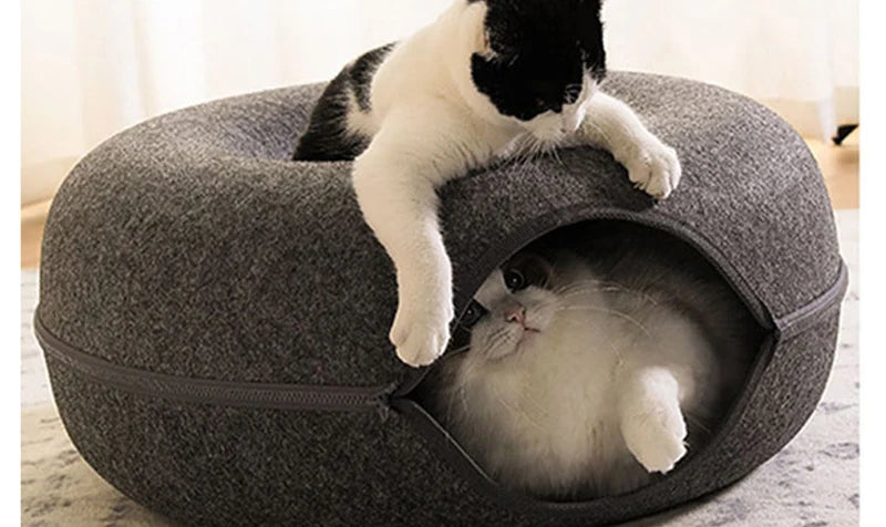 Double Cat Tunnel Bed & Donut Nest – Best Cozy Play Space