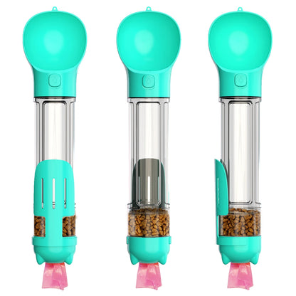 Multifunctional Pet Travel Bottle - Water, Food & Poop Bag Dispenser 🐾