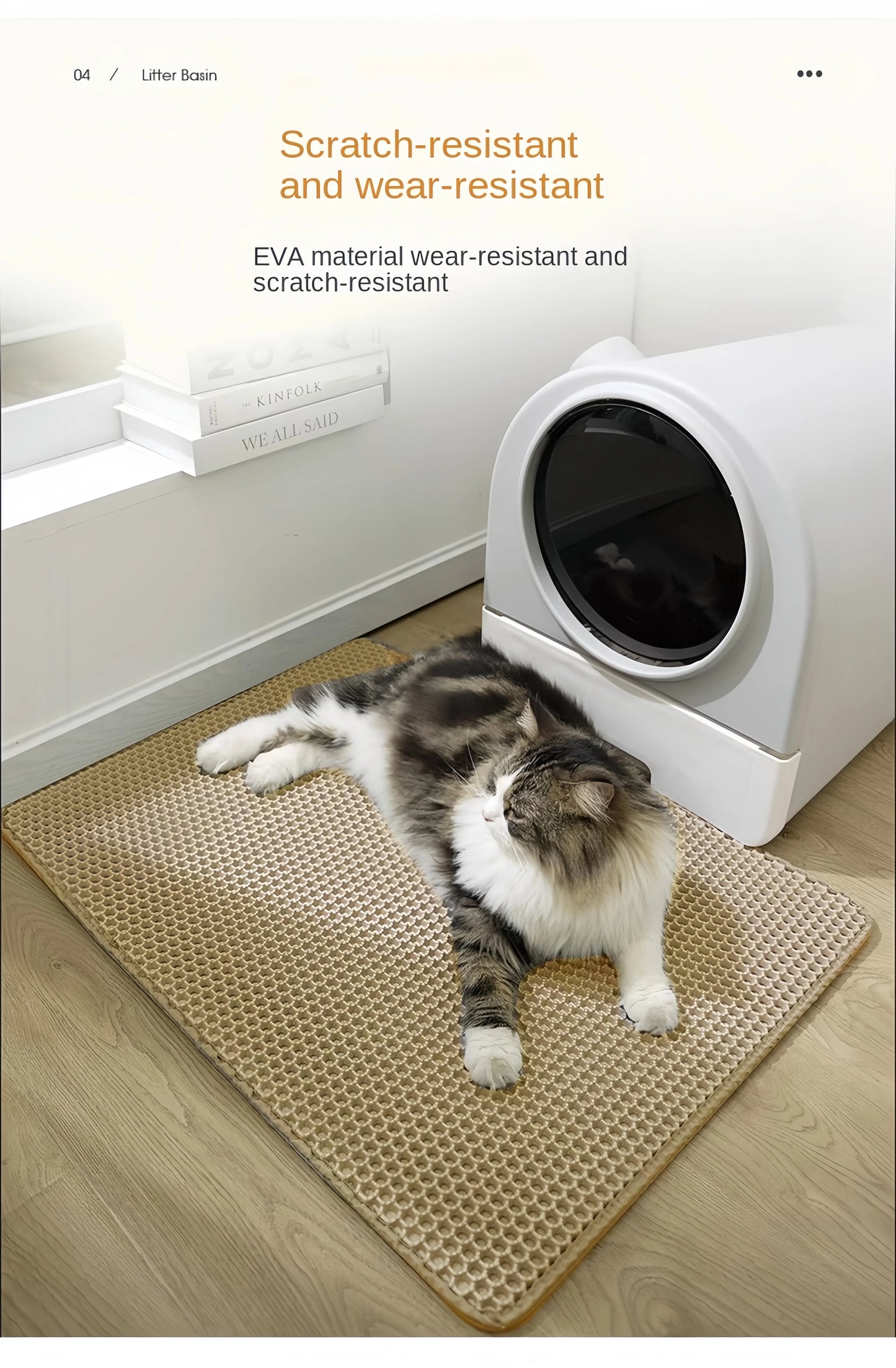 🧼 Kitty Clean Zone ! Cat Litter Mat - Washable, Non-Slip & Honeycomb Design 🐾